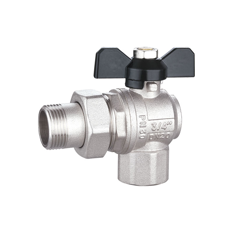 Driehoekig messing ventiel met live connector kogelkraan AMT-2050
