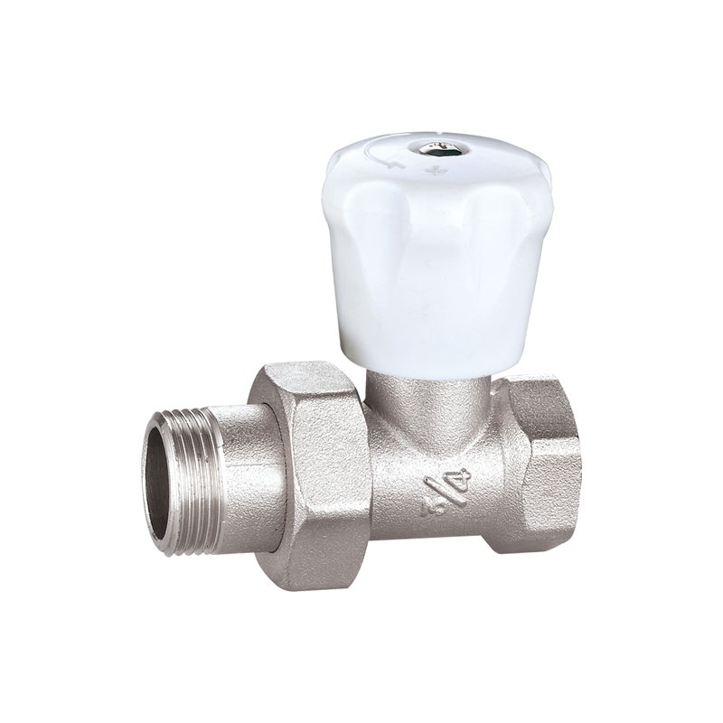 Messing rechte vernikkelde radiatorkraan AMT-4001